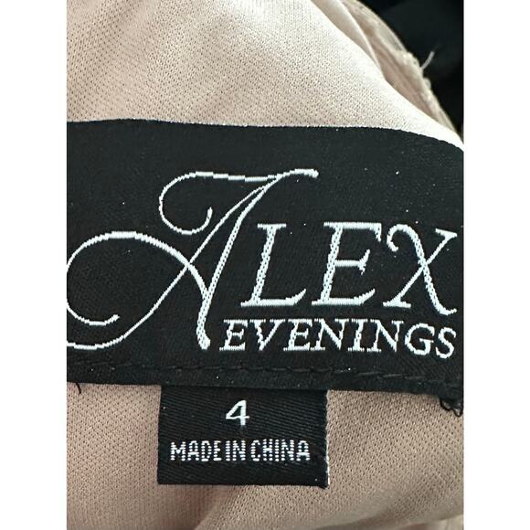 ALEX EVENINGS Short Embroidered Sequin Lace Cocktail Dress Rose Gold - Sz 4 NWT - Picture 4 of 9